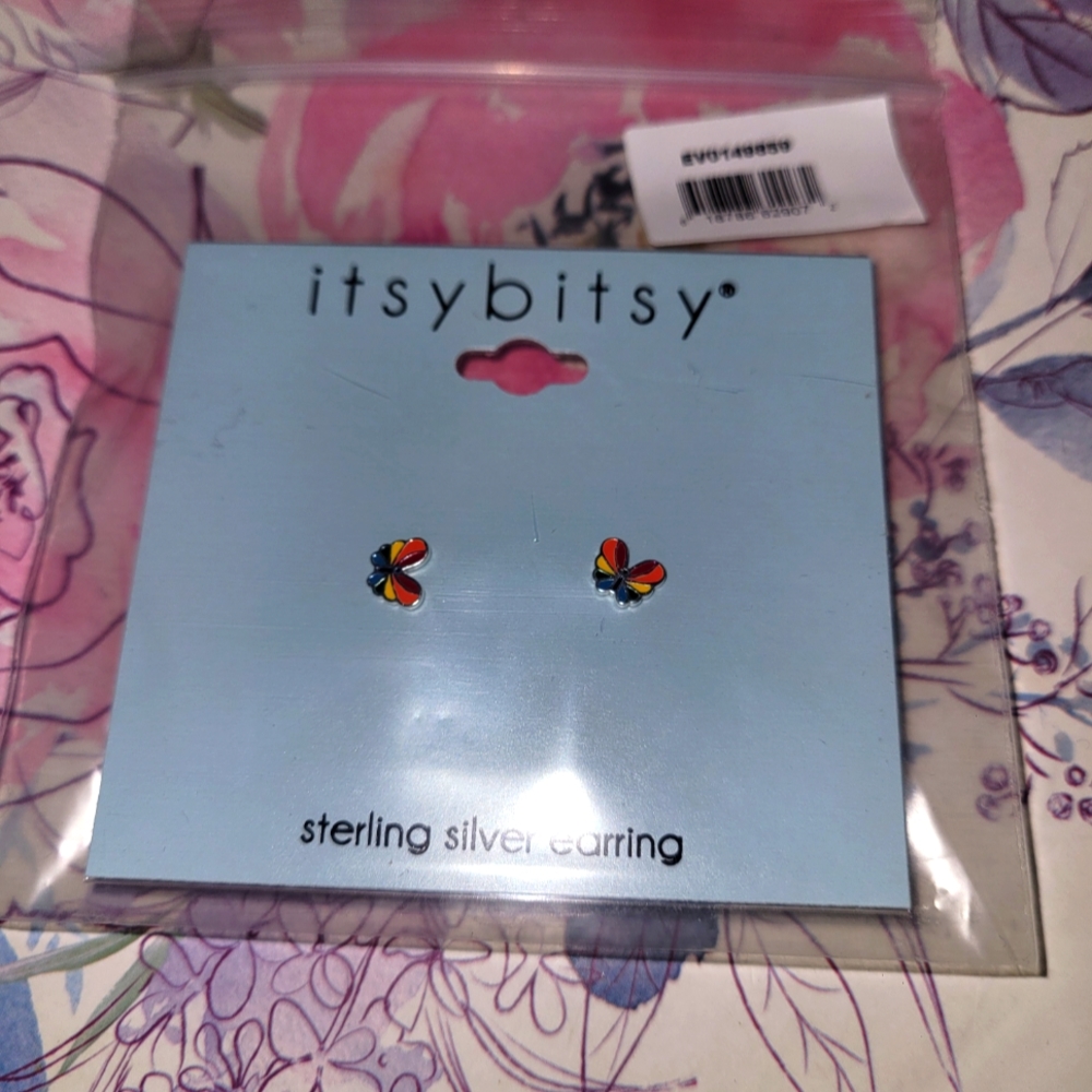 Itsy Bitsy Sterling Silver 6mm Butterfly Stud Earrings